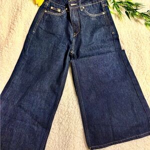 Zara High Waist Dark Blue Denim Jeans